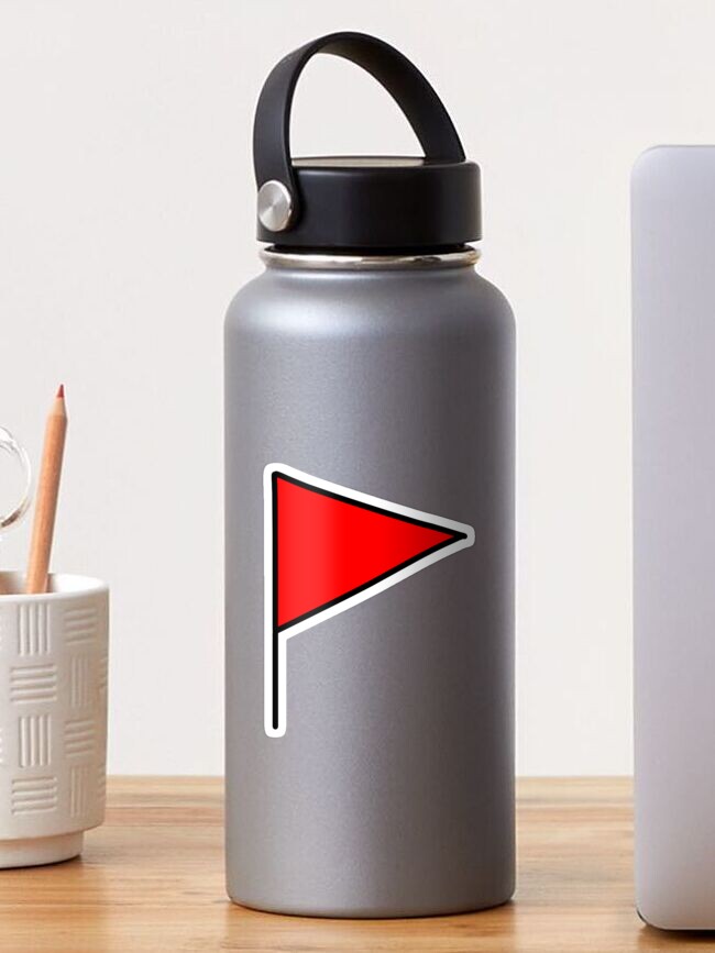 Aperçu 1 sur 3. Sticker avec l'œuvre Drapeau Triangle Rouge créée et vendue par AuthRedac.