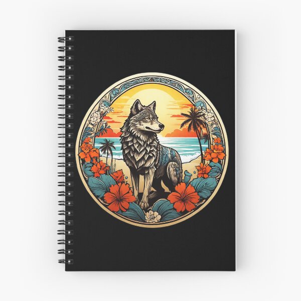 Item preview, Sunset Wolf by The Ocean with Hawaiian Orchids designed and sold by NautiChic.