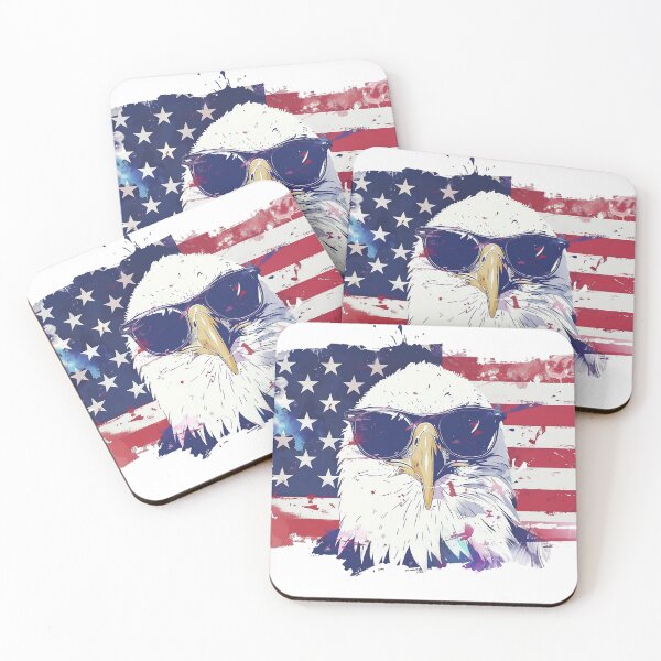 Item preview, 4th July american eagle with glasses gift designed and sold by BlushRoses7.
