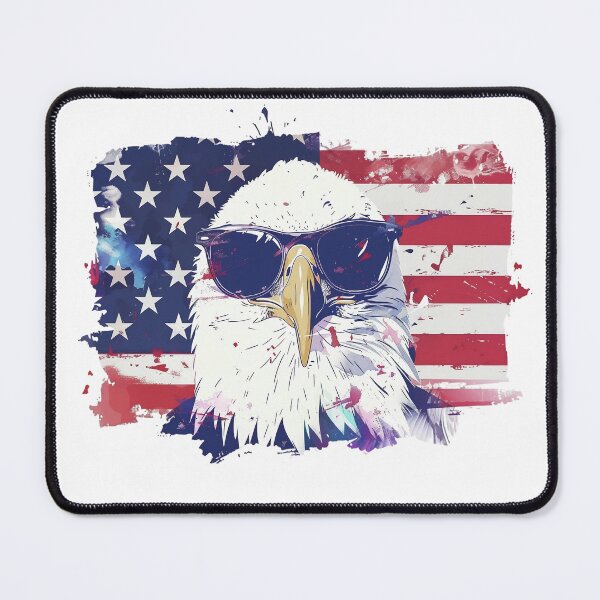 Item preview, 4th July american eagle with glasses gift designed and sold by BlushRoses7.