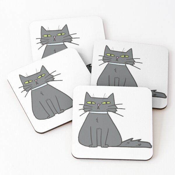 Item preview, ANIMATED CURIOUS BLACK CAT designed and sold by frenzzita.