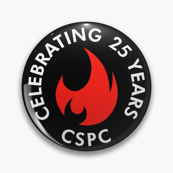 Item preview, CSPC 25th Anniversary Red Flame White Text for dark colored garments designed and sold by The CSPC.