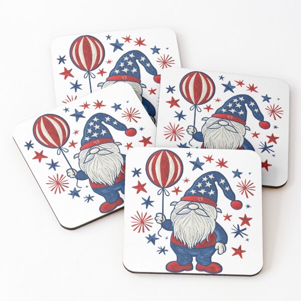 Item preview, 4th July american gnome with balloon gift designed and sold by BlushRoses7.