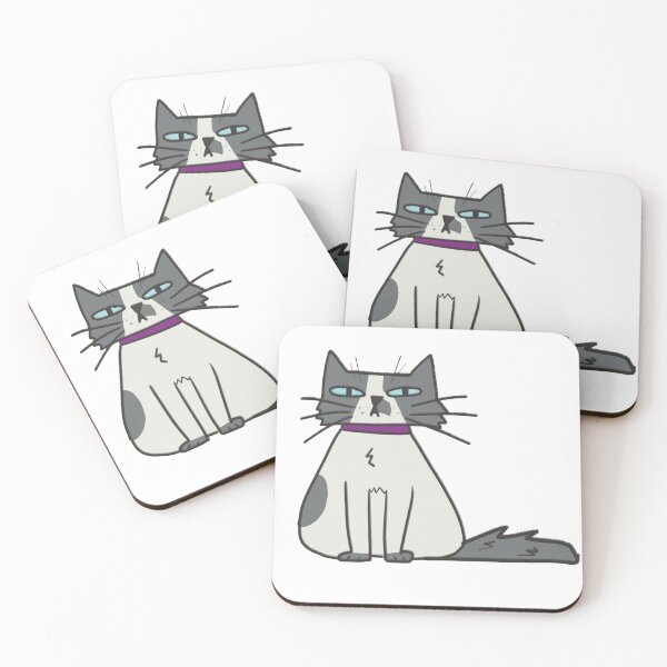 Item preview, CURIOUS BLACK AND WHITE BICOLOUR CAT designed and sold by frenzzita.