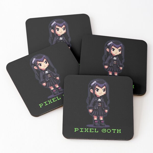 Item preview, Pixel Goth Girl, 8 Bit Character, Pixel Art designed and sold by Burn-Ego.