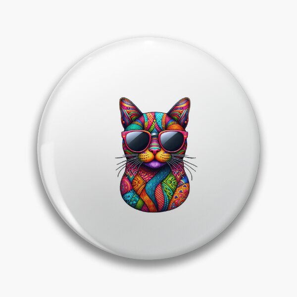 Item preview, Colorful cat with sunglasses designed and sold by ModederZukunft.