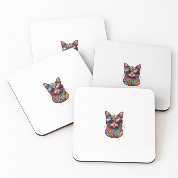 Item preview, Colorful cat with sunglasses designed and sold by ModederZukunft.