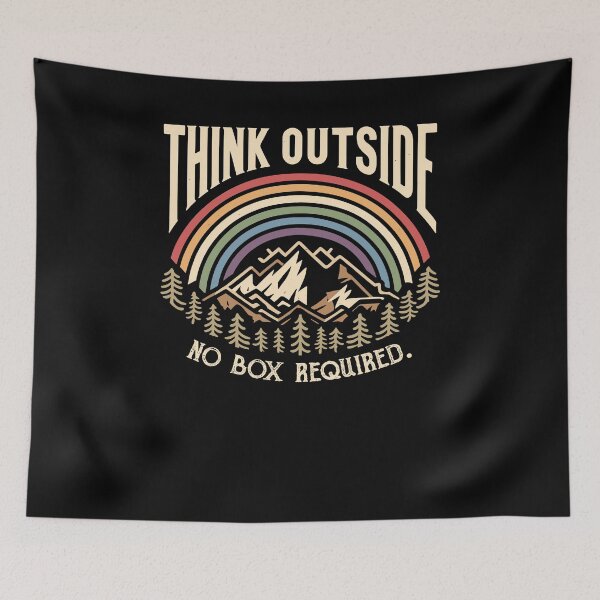Item preview, Think Outside No Box Required Funny Camping Hiking Nature designed and sold by Dressed For  Duty.
