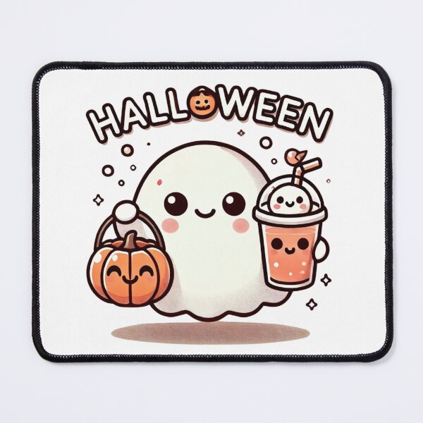Item preview, Little ghost comes with bubble tea designed and sold by LushRetroBloom.
