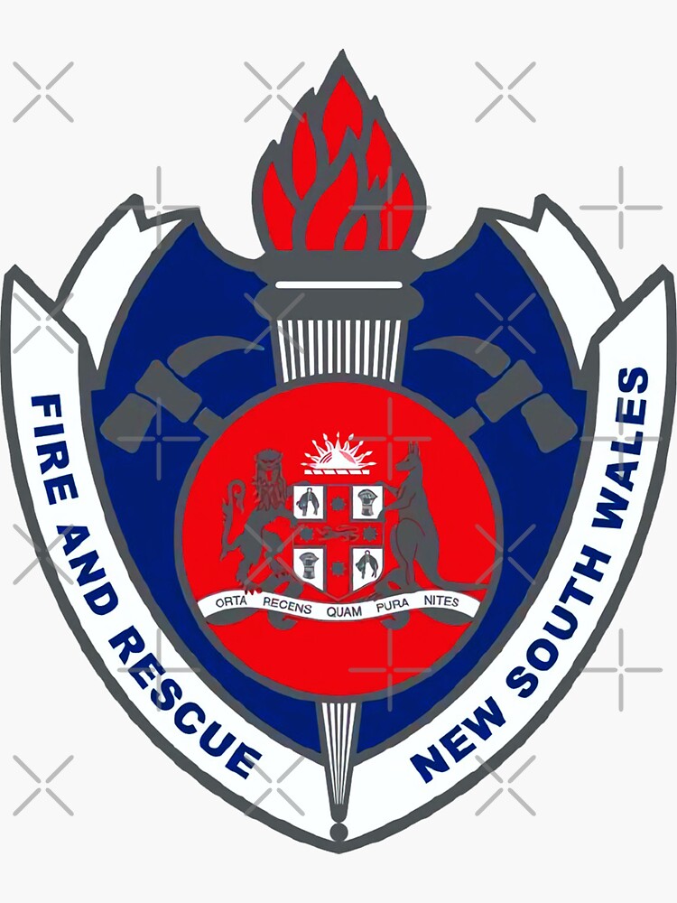 Thumbnail 3 of 3, Sticker, SOUTH WALES FIREFIGHTER FIRE DEPARTMENT RESCUE RARE AUSTRALIA LOGO designed and sold by miyazdesignart.