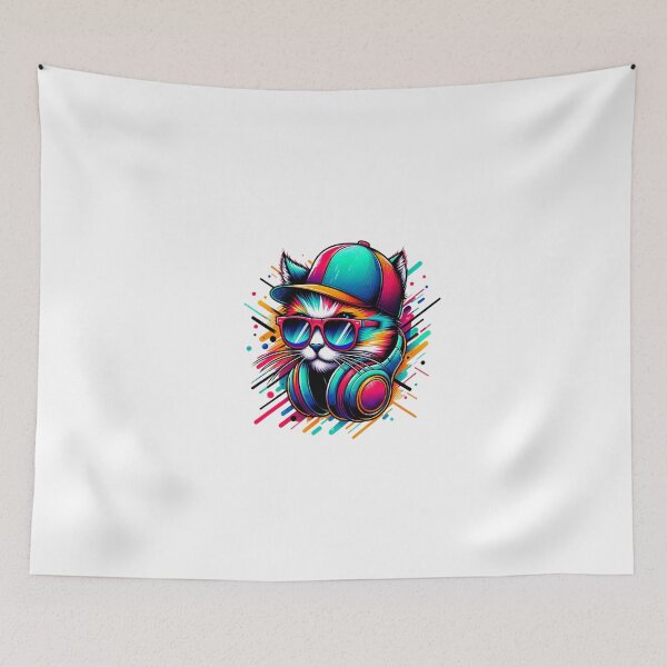 Item preview, Colorful cat with cap designed and sold by ModederZukunft.