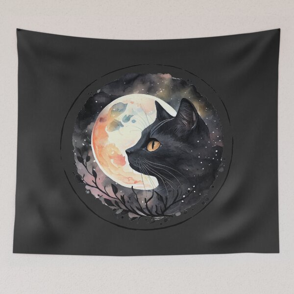 Item preview, Witchy Black Cat in the Moonlight designed and sold by RakelMacc.