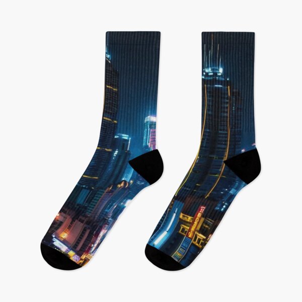 Item preview, Neon style futuristic cityscape designed and sold by mikaws.