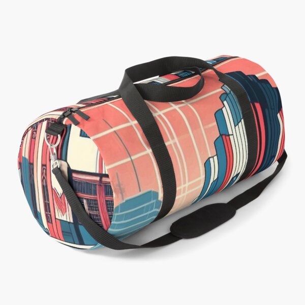 Item preview, The image features a retro-futuristic cityscape with skyscrapers, high-tech elements, and the American flag, creating a scene that blends classic and futuristic concepts. designed and sold by Nataliya Kretsu.