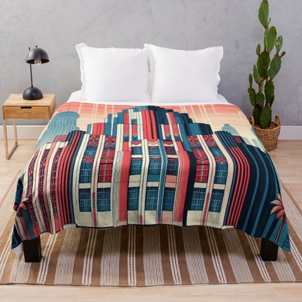 Item preview, The image features a retro-futuristic cityscape with skyscrapers, high-tech elements, and the American flag, creating a scene that blends classic and futuristic concepts. designed and sold by Nataliya Kretsu.