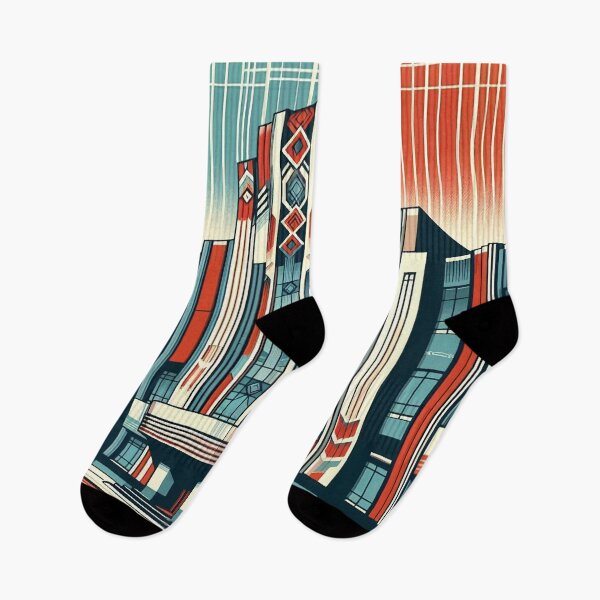 Item preview, The image features a retro-futuristic cityscape with skyscrapers, high-tech elements, and the American flag, creating a scene that blends classic and futuristic concepts. designed and sold by Nataliya Kretsu.