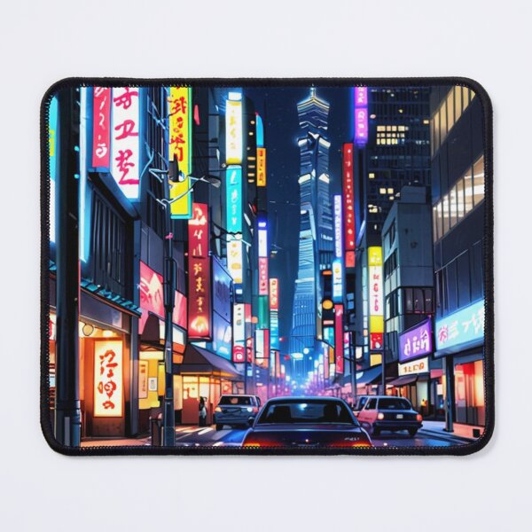 Item preview, Anime style neon city at night designed and sold by mikaws.