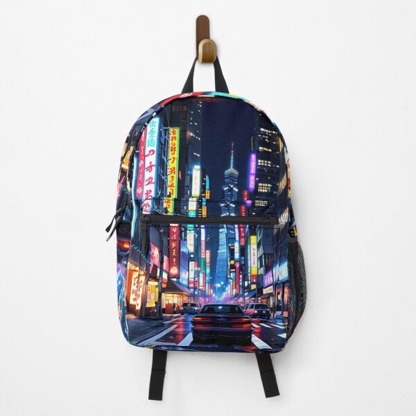 Item preview, Anime style neon city at night designed and sold by mikaws.