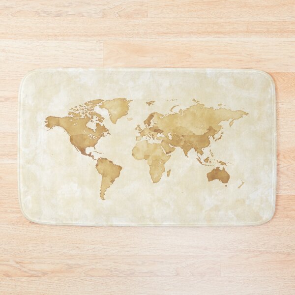Item preview, Map of the World, Beige Yellow Creamy Sepia designed and sold by Szafranscy Art Studio.