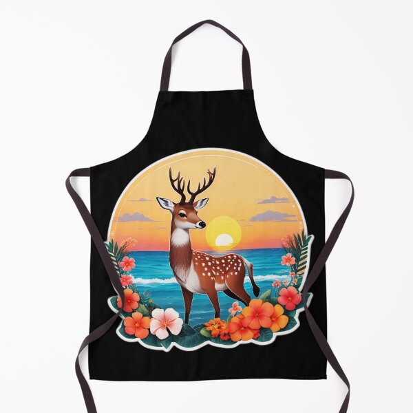 Item preview, Sunset Deer by The Ocean with Hawaiian Orchids designed and sold by NautiChic.