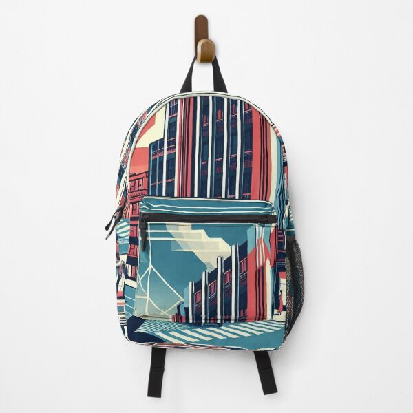 Item preview, The image features a retro-futuristic cityscape with skyscrapers, high-tech elements, and the American flag, creating a scene that blends classic and futuristic concepts. designed and sold by Nataliya Kretsu.