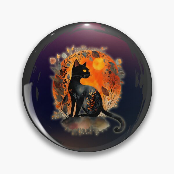 Item preview, Witchy Black Cat On A Fire Moon designed and sold by RakelMacc.