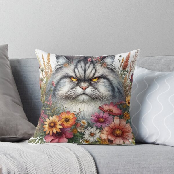 Item preview, Cat with Florals designed and sold by vectcd.