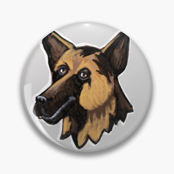 Artikelvorschau, Cartoon-Gesicht eines Deutschen Schäferhundes Sticker entworfen und verkauft von CreateForDogs.