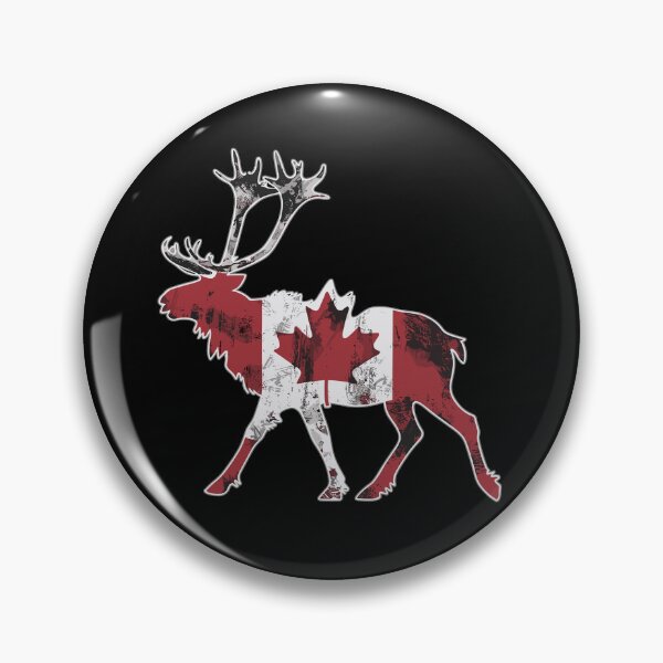 Item preview,  Maple Leaf Patriotic Caribou Flag Canada designed and sold by Smix Pixels.