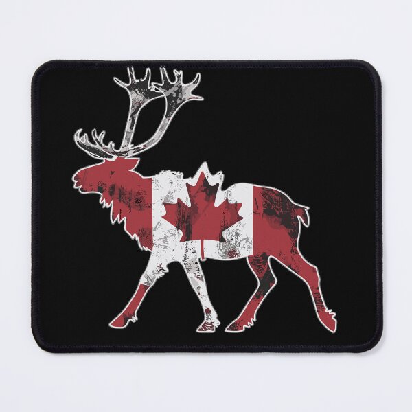 Item preview, Maple Leaf Patriotic Caribou Flag Canada designed and sold by Smix Pixels.