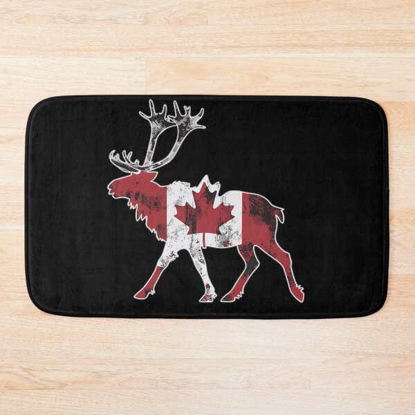 Item preview,  Maple Leaf Patriotic Caribou Flag Canada designed and sold by Smix Pixels.