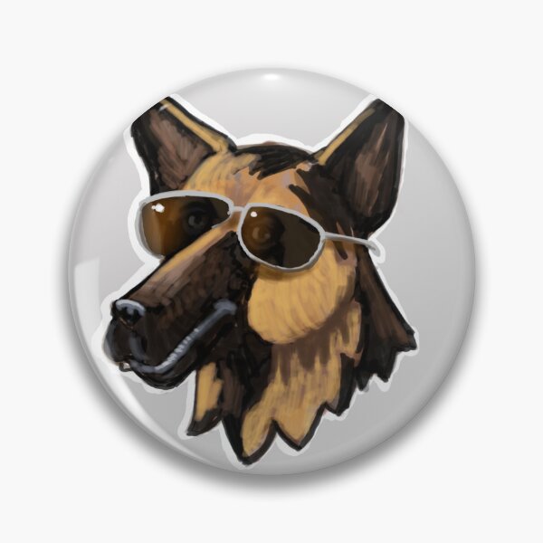 Aperçu de l'œuvre Visage de dessin animé d'un chien de berger allemand avec des lunettes de soleil Sticker créée et vendue par CreateForDogs.
