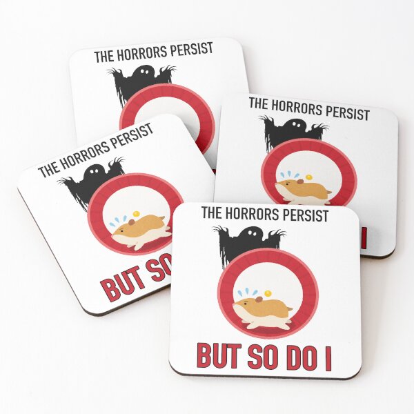 Item preview, The Horrors Persist But So Do I Funny Cute Hamster Horror Ghost Meme designed and sold by Me-Meme.