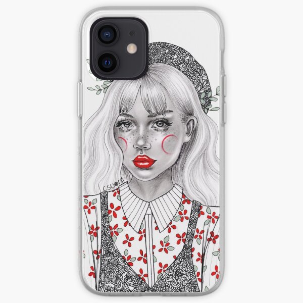 Little lady with red lips iPhone Soft Case