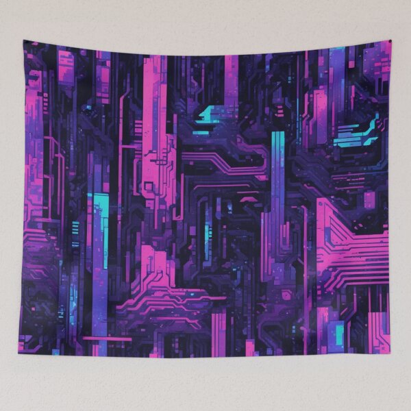 Item preview, Circuitry Design, Pixel Art, Vaporwave, Cyberpunk, Dark Art designed and sold by Burn-Ego.