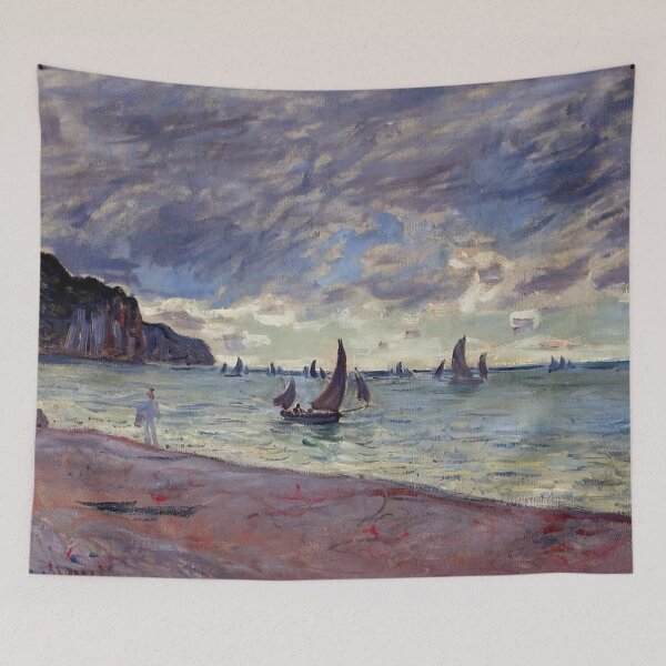 Item preview, Fishing Boats by the Beach and the Cliffs of Pourville - Claude Monet designed and sold by dottyshai.