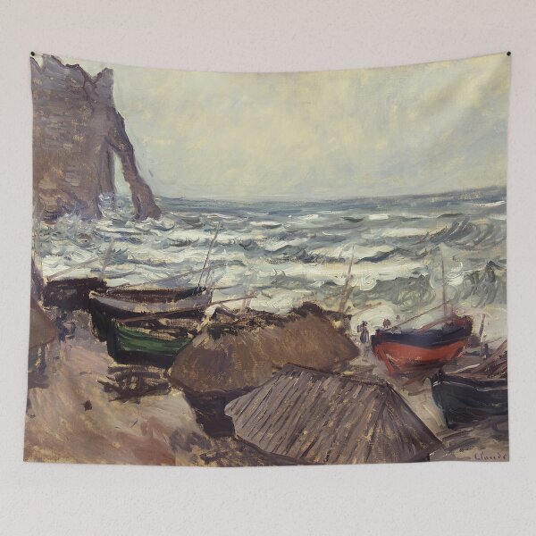 Item preview, Fishing Boats on the Beach at Etretat - Claude Monet designed and sold by dottyshai.