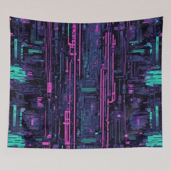 Item preview, Neon Noir Circuit, Vaporwave, Pixel Art, Urban Goth designed and sold by Burn-Ego.