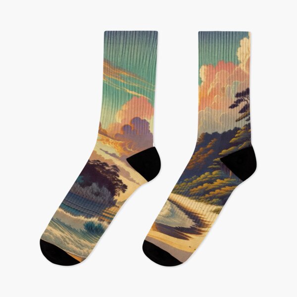 Item preview, Morning Views at Hennen - A Contemporary Ukiyo-e Nature Landscape designed and sold by Kijiermono.