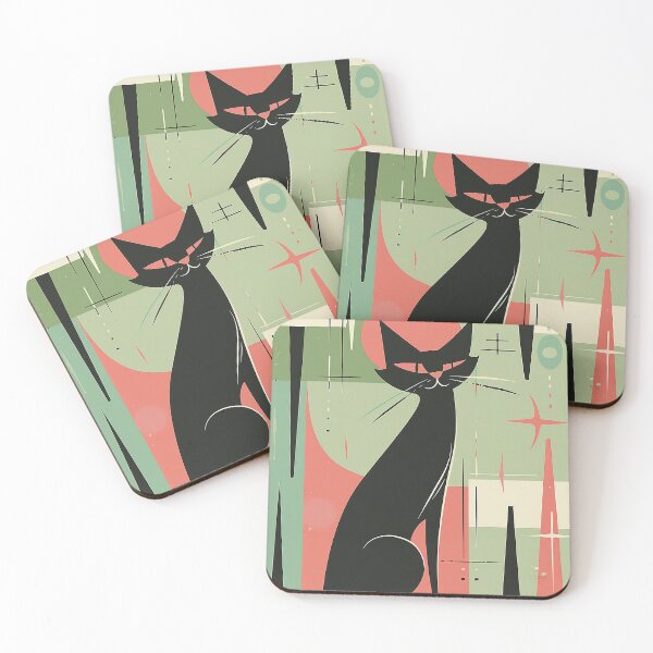 Item preview, Modern Retro Vintage Cat Art designed and sold by nomiraclehere.