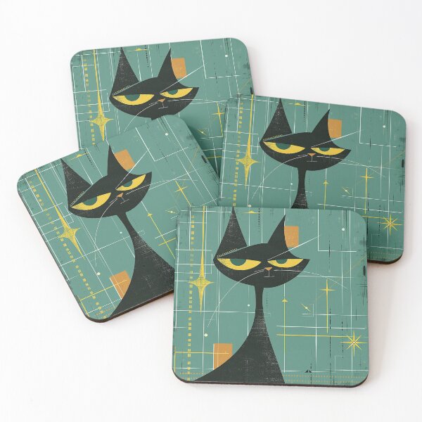 Item preview, Modern Retro Vintage Cat Art designed and sold by nomiraclehere.
