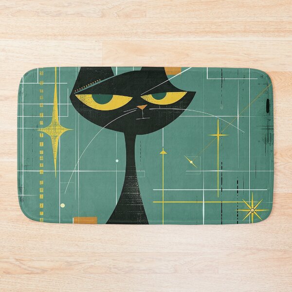 Item preview, Modern Retro Vintage Cat Art designed and sold by nomiraclehere.