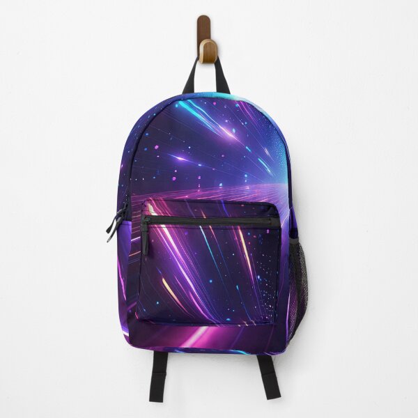 Item preview, Neon streaks speed towards a vanishing point on a dark background designed and sold by homydesign.