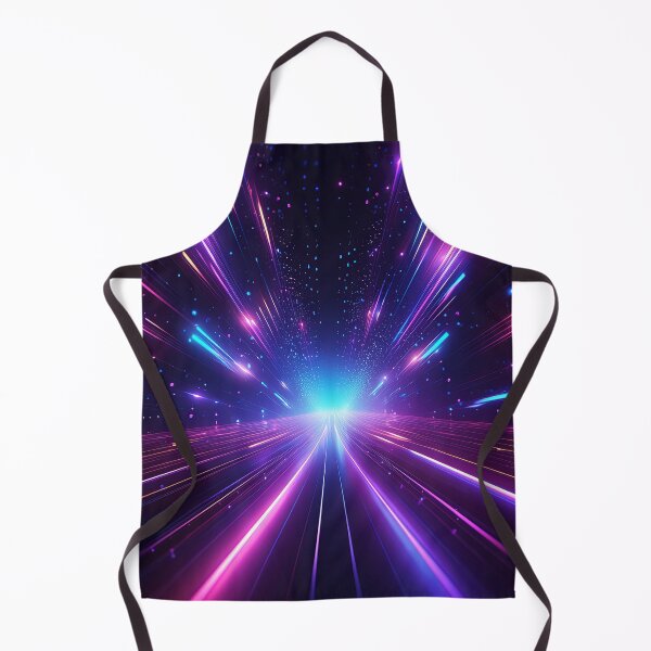 Item preview, Neon streaks speed towards a vanishing point on a dark background designed and sold by homydesign.