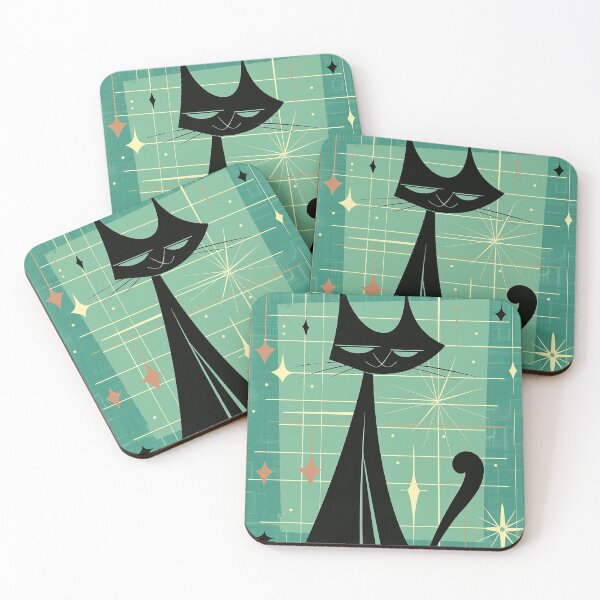 Item preview, Modern Retro Vintage Cat Art designed and sold by nomiraclehere.