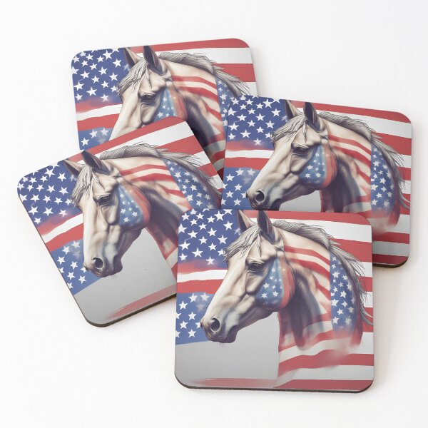 Item preview, US Flag Horse Head designed and sold by Fat Pony.