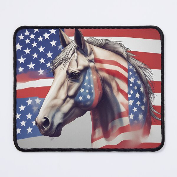 Item preview, US Flag Horse Head designed and sold by Fat Pony.