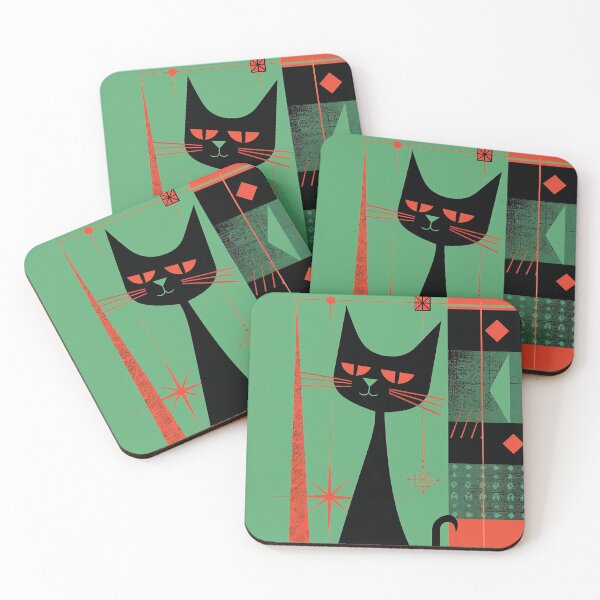 Item preview, Modern Retro Vintage Cat Art designed and sold by nomiraclehere.