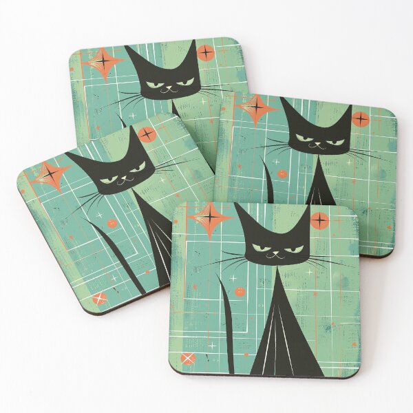 Item preview, Modern Retro Vintage Cat Art designed and sold by nomiraclehere.