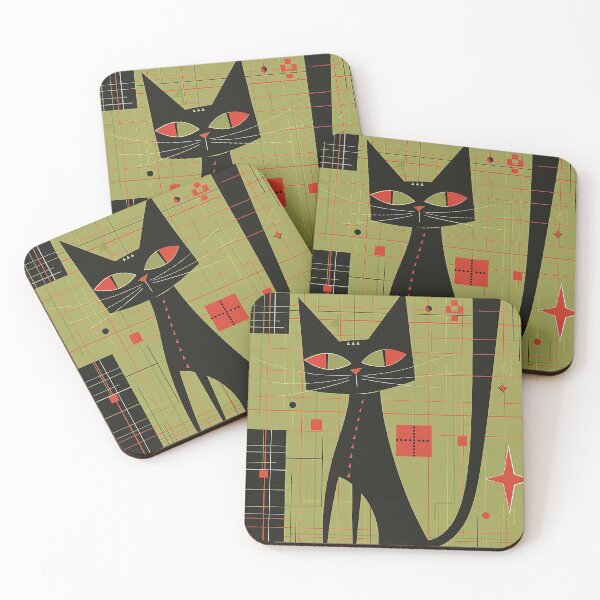 Item preview, Modern Retro Vintage Cat Art designed and sold by nomiraclehere.